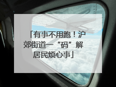 有事不用跑！沪郊街道一“码”解居民烦心事