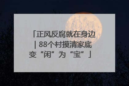 正风反腐就在身边｜88个村摸清家底变“闲”为“宝”
