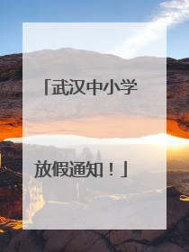 武汉中小学放假通知！