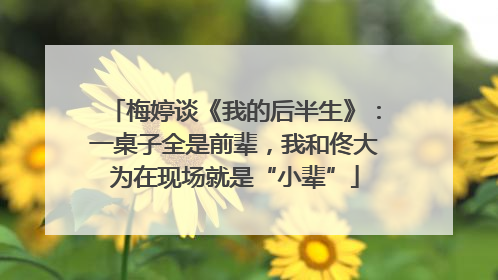 梅婷谈《我的后半生》：一桌子全是前辈，我和佟大为在现场就是“小辈”