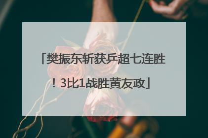 樊振东斩获乒超七连胜！3比1战胜黄友政