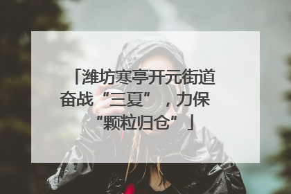 潍坊寒亭开元街道奋战“三夏”，力保“颗粒归仓”