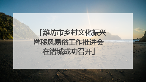 潍坊市乡村文化振兴暨移风易俗工作推进会在诸城成功召开