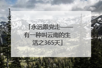 永远跟党走——有一种叫云南的生活之365天