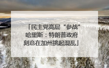 民主党高层“参战” 哈里斯：特朗普政府刻意在加州挑起混乱