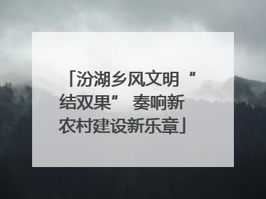 汾湖乡风文明“结双果” 奏响新农村建设新乐章