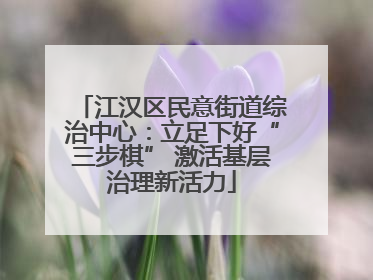 江汉区民意街道综治中心：立足下好“三步棋” 激活基层治理新活力