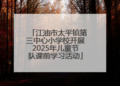 江油市太平镇第三中心小学校开展2025年儿童节队课前学习活动