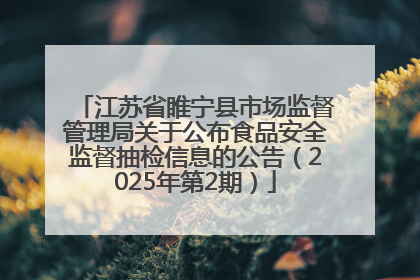 江苏省睢宁县市场监督管理局关于公布食品安全监督抽检信息的公告（2025年第2期）