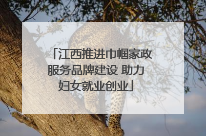 江西推进巾帼家政服务品牌建设 助力妇女就业创业