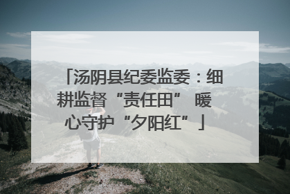 汤阴县纪委监委：细耕监督“责任田” 暖心守护“夕阳红”