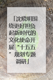 沈晓明围绕更好担负起新时代的文化使命开展“十五五”规划专题调研