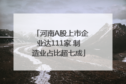 河南A股上市企业达111家 制造业占比超七成