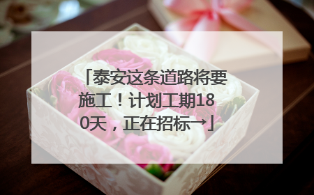 泰安这条道路将要施工！计划工期180天，正在招标→