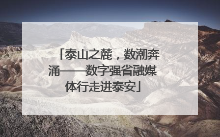 泰山之麓，数潮奔涌——数字强省融媒体行走进泰安