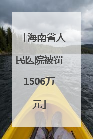海南省人民医院被罚1506万元