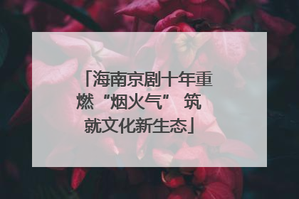 海南京剧十年重燃“烟火气” 筑就文化新生态
