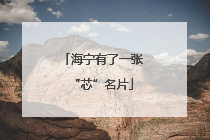 海宁有了一张“芯”名片