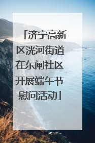济宁高新区洸河街道在东闸社区开展端午节慰问活动