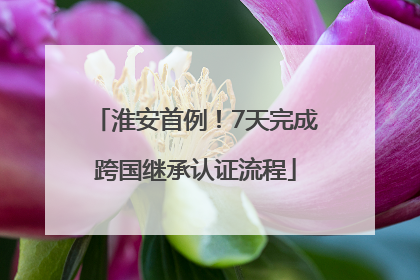 淮安首例！7天完成跨国继承认证流程