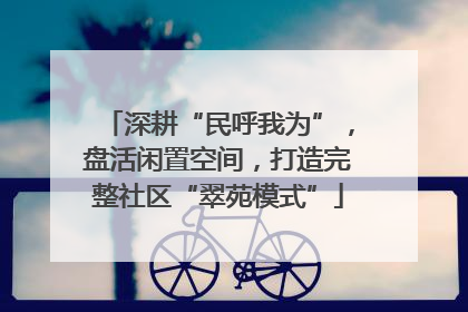 深耕“民呼我为”，盘活闲置空间，打造完整社区“翠苑模式”