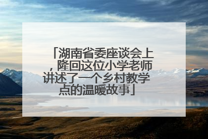 湖南省委座谈会上，隆回这位小学老师讲述了一个乡村教学点的温暖故事