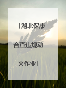 湖北保康合查违规动火作业