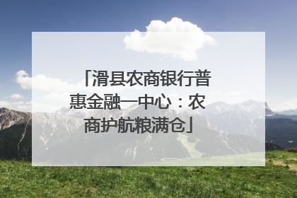 滑县农商银行普惠金融一中心：农商护航粮满仓