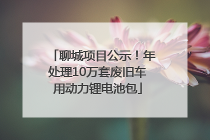 聊城项目公示！年处理10万套废旧车用动力锂电池包