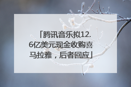 腾讯音乐拟12.6亿美元现金收购喜马拉雅，后者回应