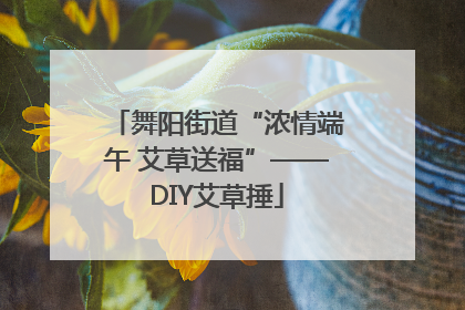 舞阳街道“浓情端午 艾草送福”——DIY艾草捶