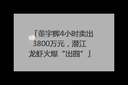 董宇辉4小时卖出3800万元，潜江龙虾火爆“出圈”