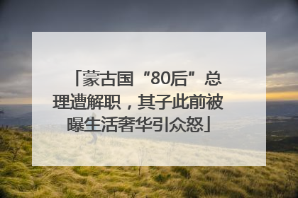 蒙古国“80后”总理遭解职，其子此前被曝生活奢华引众怒