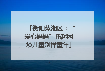 衡阳蒸湘区：“爱心妈妈”托起困境儿童别样童年