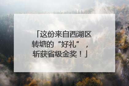 这份来自西湖区转塘的“好礼”，斩获省级金奖！