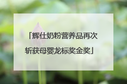 辉仕奶粉营养品再次斩获母婴龙标奖金奖