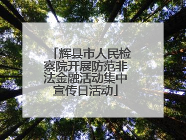 辉县市人民检察院开展防范非法金融活动集中宣传日活动