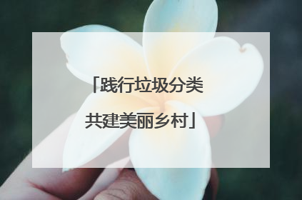 践行垃圾分类 共建美丽乡村