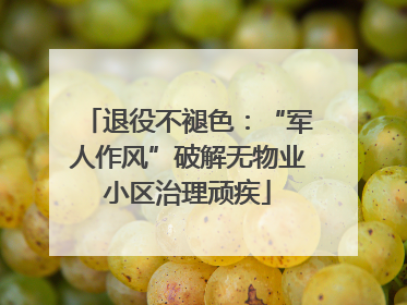 退役不褪色：“军人作风”破解无物业小区治理顽疾