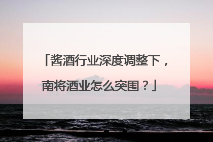 酱酒行业深度调整下，南将酒业怎么突围？