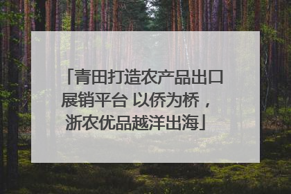 青田打造农产品出口展销平台 以侨为桥，浙农优品越洋出海