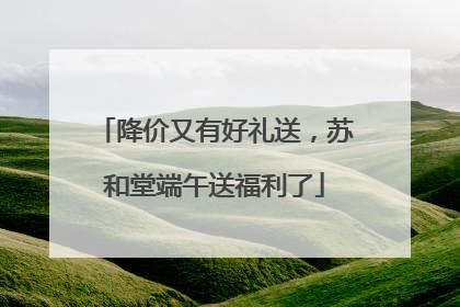 降价又有好礼送，苏和堂端午送福利了