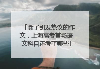 除了引发热议的作文，上海高考首场语文科目还考了哪些