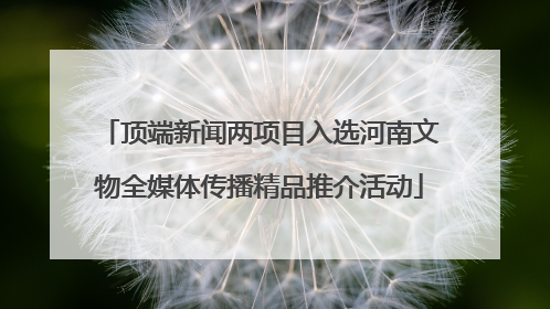 顶端新闻两项目入选河南文物全媒体传播精品推介活动