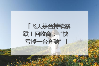 飞天茅台持续暴跌！回收商：“快亏掉一台奔驰”