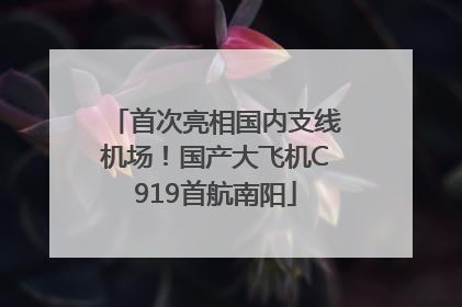 首次亮相国内支线机场！国产大飞机C919首航南阳