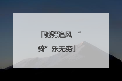 驰骋追风 “骑”乐无穷