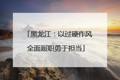 黑龙江：以过硬作风全面履职勇于担当