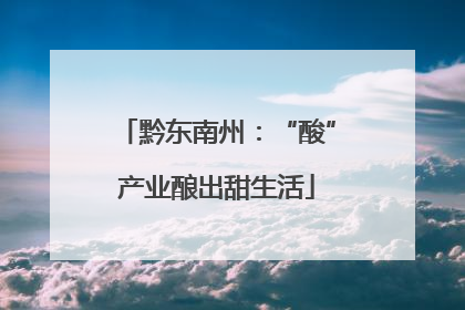 黔东南州：“酸”产业酿出甜生活