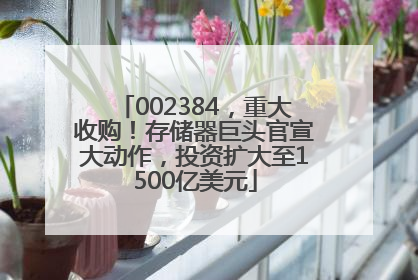 002384，重大收购！存储器巨头官宣大动作，投资扩大至1500亿美元